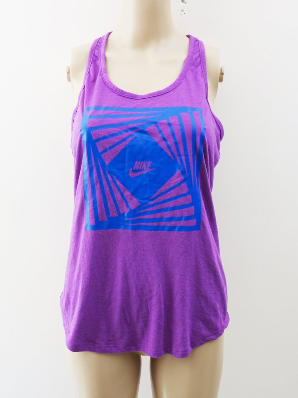 Nike Women's The Nike Tee Racerback Graphic Tank Top in Purple (M)